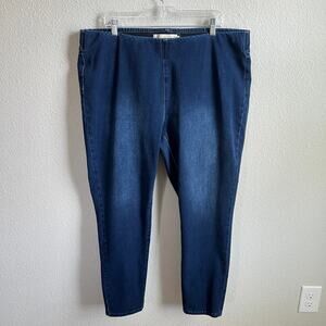 Soft Surroundings Pull On Skinny Jeans Women's 1X High Rise Elastic Waist